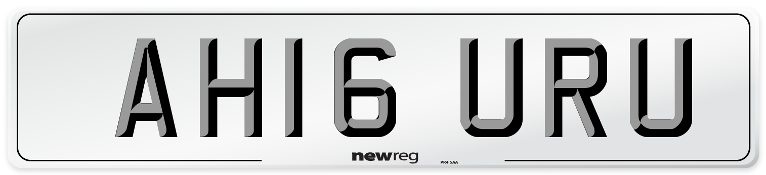 AH16 URU Number Plate from New Reg